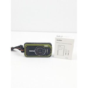 Pentax Optio W90 Digital Camera 12.1MP Green Waterproof Shockproof‎ Tested